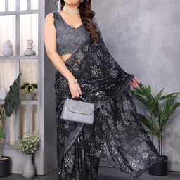 The Textile Hub Floral Printed Saree-image-67