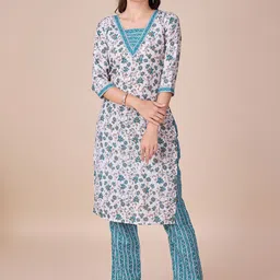 Women Basket Women Floral Printed Regular Kurta with Trousers-picture-48