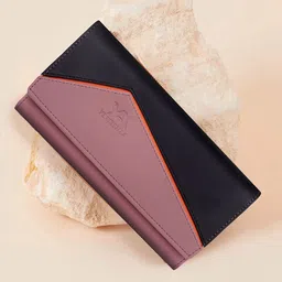 YESSBENZA Women Colourblocked Cut Work Two Fold Wallet with Passport Holder-12