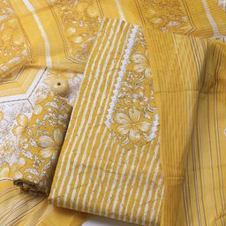 Meena Bazaar Floral Printed Sequinned Unstitched Dress Material-image-21