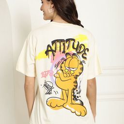 Dreambe Women Typography Printed Fusion Applique T-shirt-image-93