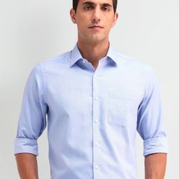 Arrow Men Classic Slim Fit Spread Collar Solid Cotton Casual Shirt-picture-49