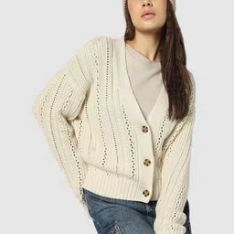 GAP Women Textured Button-Down Cotton Cardigan-picture-2