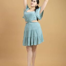 Veeralda Linen Fit & Flare Dress-image-81
