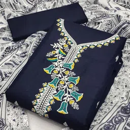 JULEE Embroidered Pure Cotton Unstitched Dress Material-image-36