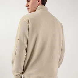 Thomas Scott Men Mock Collar Self Design Casual Open Front Jacket image 4