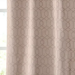 Saral Home Beige Geometric Room Darkening Window Curtain-32