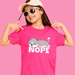 NUSYL Girls Graphic Printed Round Neck Oversized T-shirt-image-47