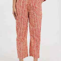 Moda Rapido Women Printed Relaxed Pleated Chinos Trousers-picture-13