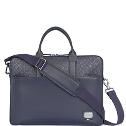 Tommy Hilfiger Unisex Colourblocked Leather Laptop Bag-83