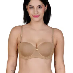 LACYLUXE Cotton Medium Coverage Underwired Transparent Back Lightly Padded T-shirt Bra-picture-5