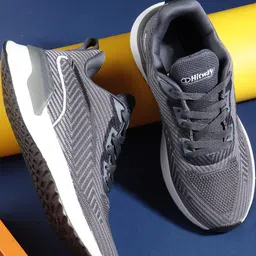 HITWAY Grey Melange Non-Marking Mesh Walking Sports Shoes-image-49