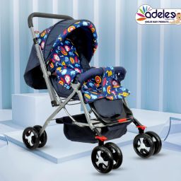 Adjustable Backrest, 360° Swivel Wheel , Reversible Handlebar Baby Pram Stroller-image-86