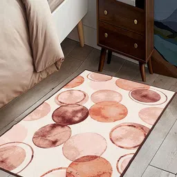 MODEFE Peach-Coloured Abstract Anti-Skid Nylon Carpet-image-92