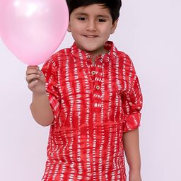 BownBee Boys Band Collar Abstract Printed Cotton Casual Shirt-55