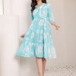 all about you Floral Print Ruffled Fit & Flare Dress-image-51