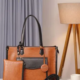Bagsy Malone Animal Textured PU Structured Tote Bag-image-1