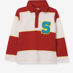 The Souled Store Boys Typography Colourblocked Polo Collar T-shirt-73