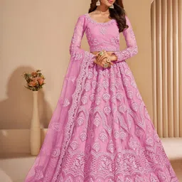 A TO Z CART Embroidered Semi-Stitched Lehenga & Unstitched Blouse With Dupatta-image-23