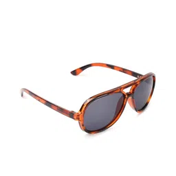 BAYBERRY Unisex Black Lens & Brown Oval Sunglasses with-45