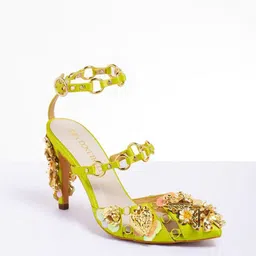 Papa Don't Preach Printed PU Stiletto Pumps-0
