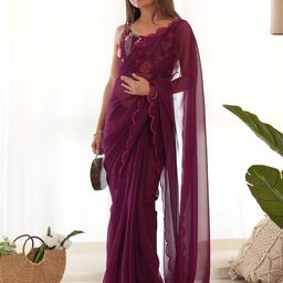 Saree mall Embroidered Poly Georgette Sarees-picture-42