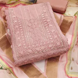 Blissta Embellished Unstitched Dress Material-image-42