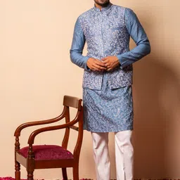 Ayush Jain Embroidered Woven Nehru Jacket-picture-23