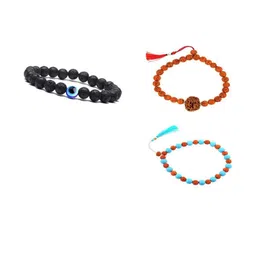 Divine souvenirs Unisex Set Of 4 Artificial Beaded Elasticated Bracelets-99
