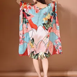 LABEL AARNA Ocean Bloom Soft Satin Short Kaftan image 2