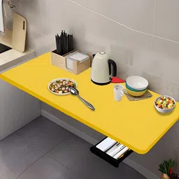 Torche Yellow Wooden Wall Mounted Foldable Study Table-25