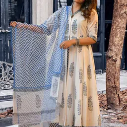 Moda Rapido Women Ethnic Motifs Printed Regular Kurta with Trousers & With Dupatta-43