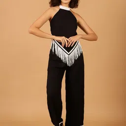 Blissence Fringed Top & Trousers Cover Up Set-image-87