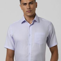 Van Heusen Men Spread Collar Solid Cotton Slim Fit Formal Shirt-image-80