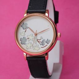 VIRAKTI Women Brass Printed Dial & Leather Straps Analogue Watch G-02-BLACK-P-image-92