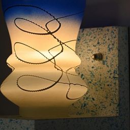 SOMIL Blue Glass Cylinder Printed Wall Lamps-picture-3