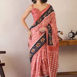 Saree mall Ethnic Motifs Ikat Sarees-image-33