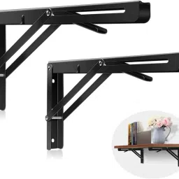 Folding Shelf Brackets-Heavy Duty Metal Collapsible Shelf Bracket 12inch Shelf Bracket-15