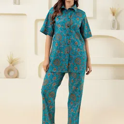 Moda Rapido Printed Short Sleeves Pure Cotton Shirt With Trouser-image-44