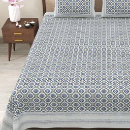 Myntra Elegant Homes Pure Cotton Floral 180 TC King Bedsheet with 2 Pillow Covers-picture-27