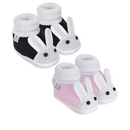 NESKA MODA Kids-Unisex Black Cotton Booties-picture-18