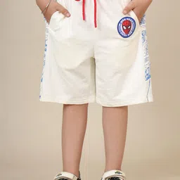 Kids Ville Boys Spiderman Printed Mid-Rise Cotton Knee Length Shorts-picture-11