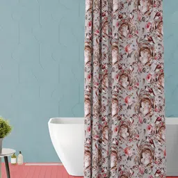 ArtzFolio Grey & Brown Printed Waterproof Shower Curtain-15