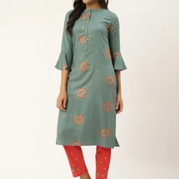 Anouk Women Floral Printed Regular Kurta with Trousers-picture-42