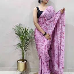 HERE&NOW Tie and Dye Printed Ready to Wear Saree-image-9