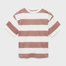 Mango Kids Boys Striped Drop-Shoulder Sleeves T-shirt-image-10
