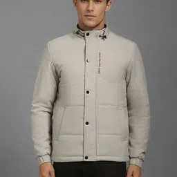 Louis Philippe Jeans Men Mock Collar Solid Casual Padded Jacket-image-1