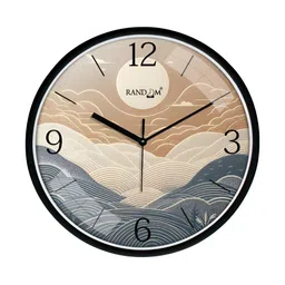 RANDOM Beige & Black Printed Contemporary Wall Clock-image-82