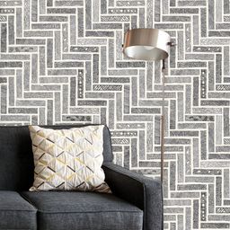 ArtzFolio Printed UV-Resistant Anti-Bacterial Monochrome Doodle Herringbone Peel & Stick Wallpaper-image-82