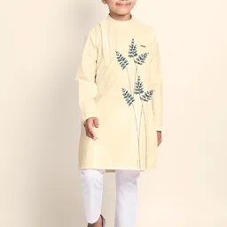 DEVOILER Boys Ethnic Motifs Printed Thread Work Kurta-10